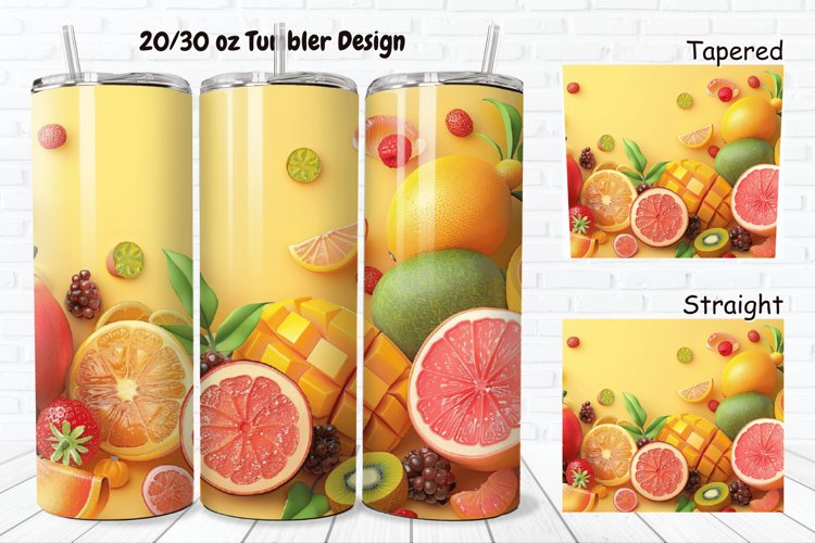 3D Fresh Fruit 20/30oz Skinny Tumbler example image 1