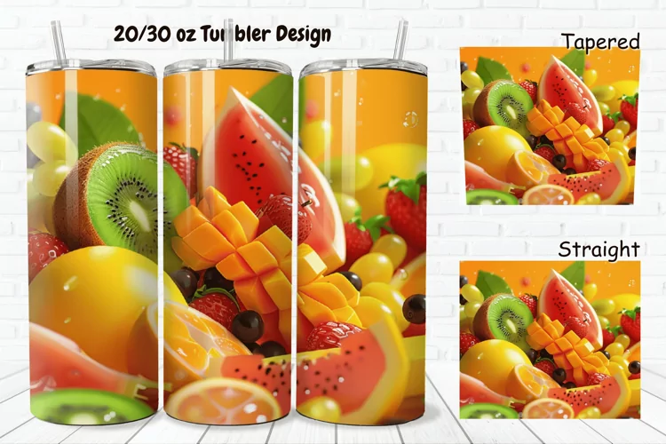 3D Fresh Fruit 20/30oz Skinny Tumbler
