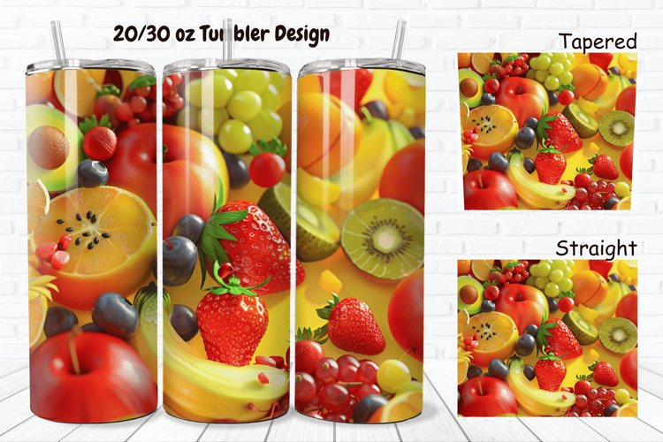 3D Fresh Fruit 20/30oz Skinny Tumbler