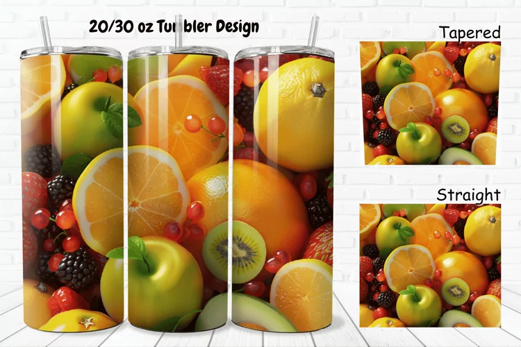 3D Fresh Fruit 20/30oz Skinny Tumbler