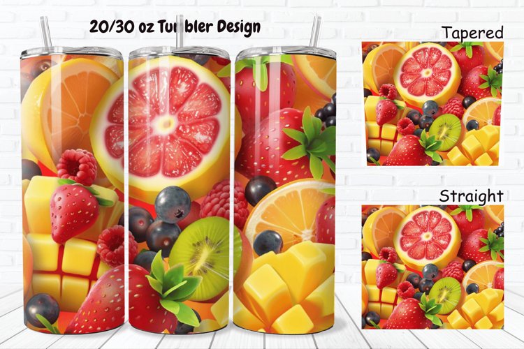 3D Fresh Fruit 20/30oz Skinny Tumbler example image 1
