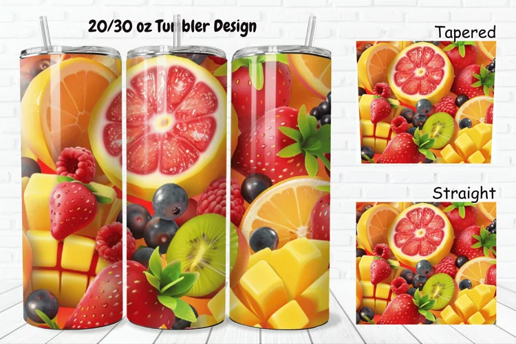 3D Fresh Fruit 20/30oz Skinny Tumbler
