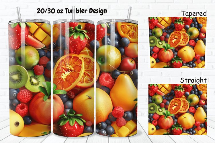 3D Fresh Fruit 20/30oz Skinny Tumbler