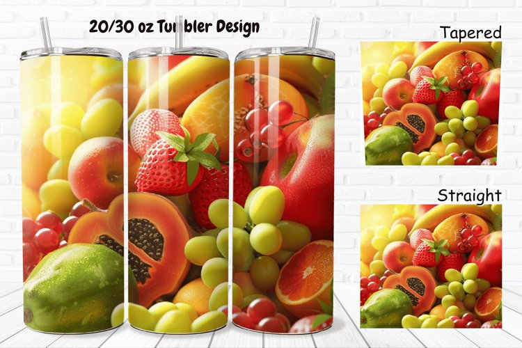 3D Fresh Fruit 20/30oz Skinny Tumbler example image 1