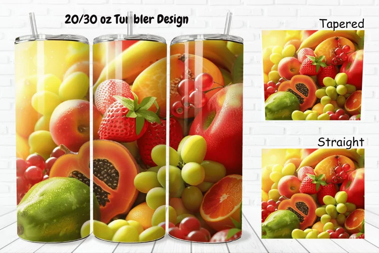 3D Fresh Fruit 20/30oz Skinny Tumbler