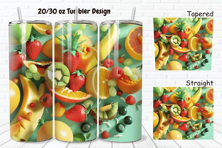 3D Fresh Fruit 20/30oz Skinny Tumbler