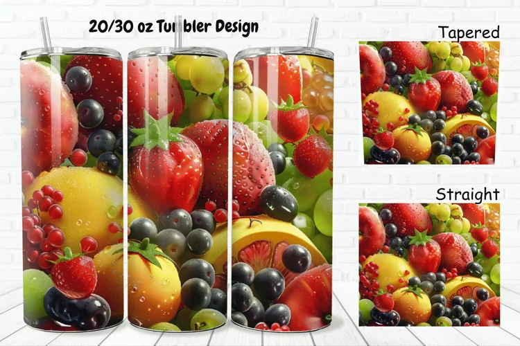 3D Fresh Fruit 20/30oz Skinny Tumbler