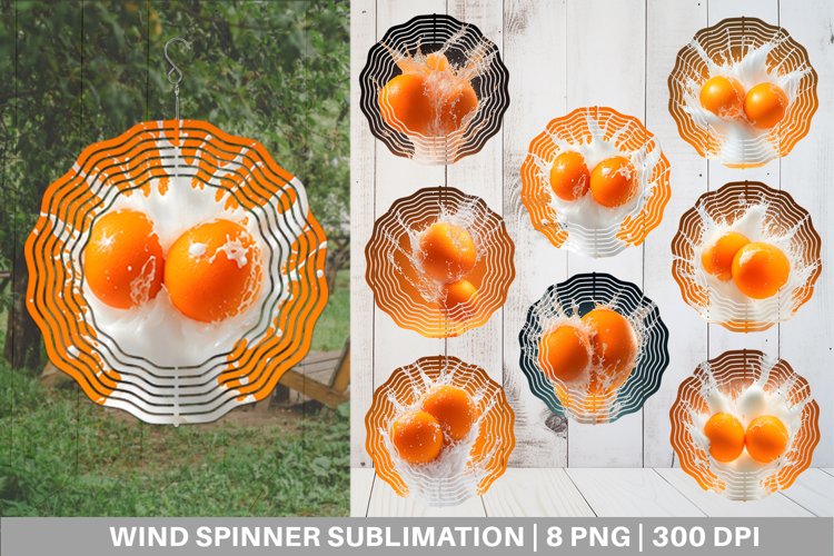 3D Orange Fall Splashing Wind Spinner | Sublimation Spinner