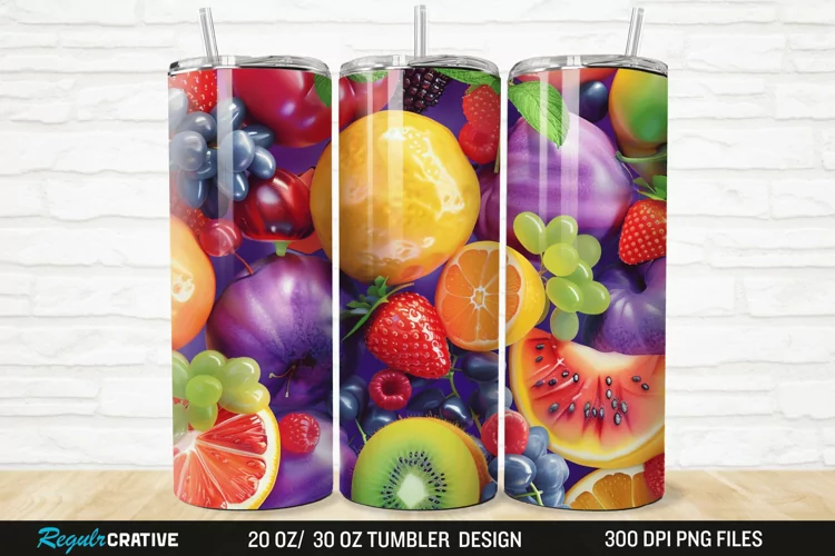 3D Fruit 20/30oz Skinny Tumbler