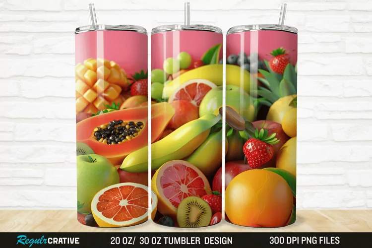 3D Fruit 20/30oz Skinny Tumbler