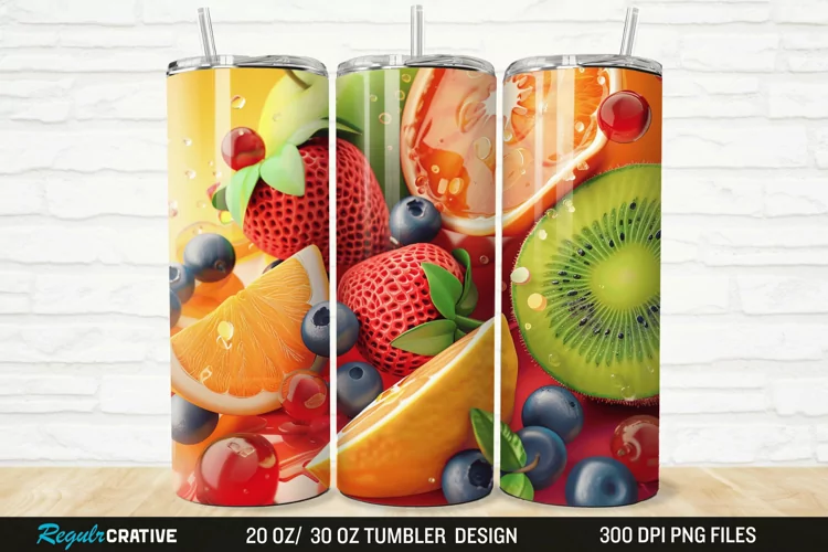 3D Fruit 20/30oz Skinny Tumbler