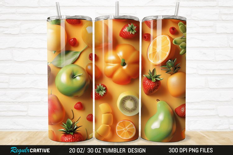 3D Fruit 20/30oz Skinny Tumbler example image 1