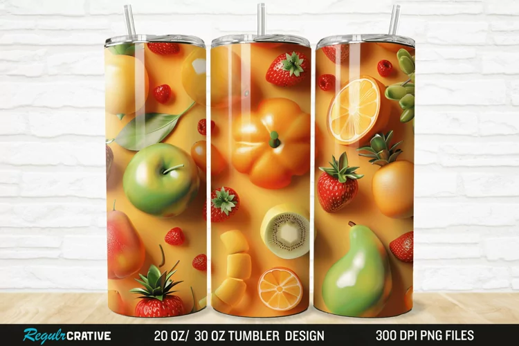 3D Fruit 20/30oz Skinny Tumbler