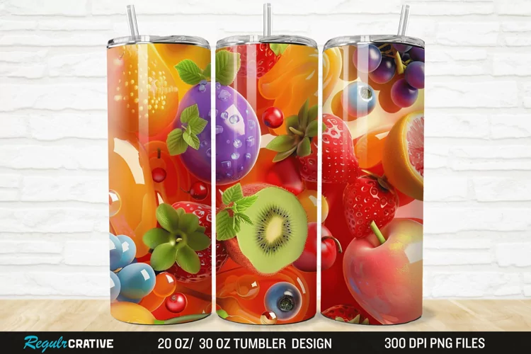 3D Fruit 20/30oz Skinny Tumbler