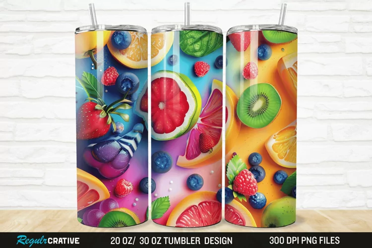 3D Fruit 20/30oz Skinny Tumbler