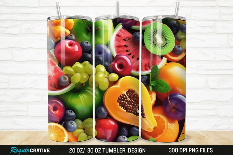 3D Fruit 20/30oz Skinny Tumbler