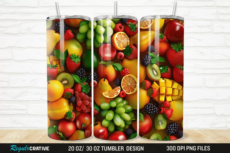 3D Fruit 20/30oz Skinny Tumbler