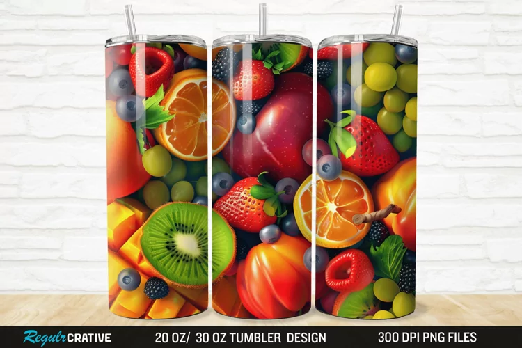 3D Fruit 20/30oz Skinny Tumbler