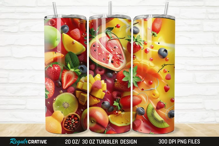 3D Fruit 20/30oz Skinny Tumbler