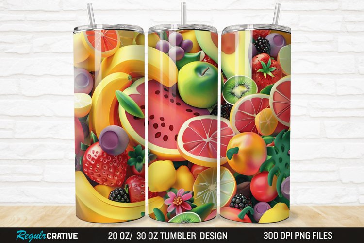 3D Fruit 20/30oz Skinny Tumbler example image 1