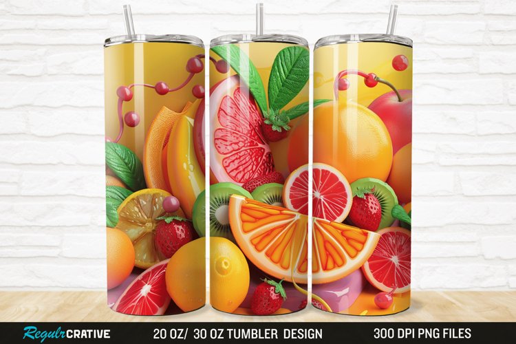 3D Fruit 20/30oz Skinny Tumbler example image 1