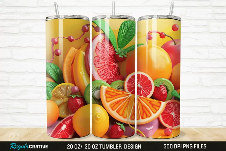 3D Fruit 20/30oz Skinny Tumbler