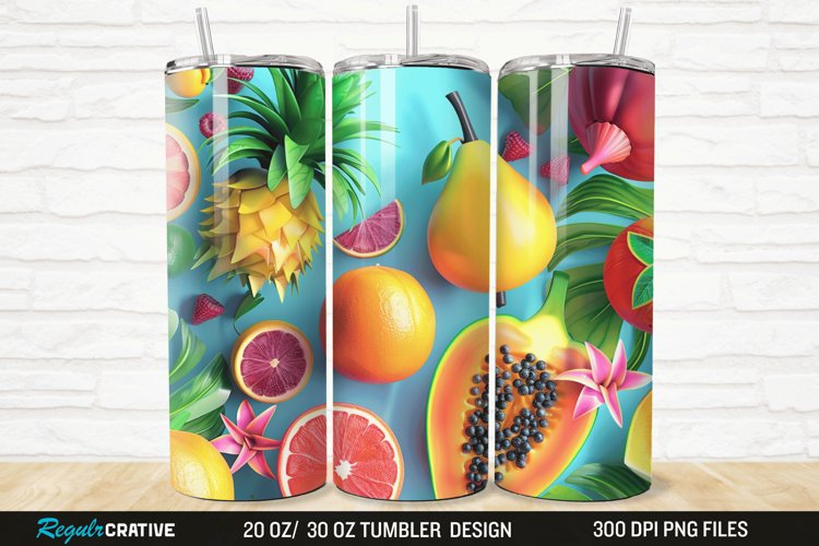 3D Fruit 20/30oz Skinny Tumbler example image 1