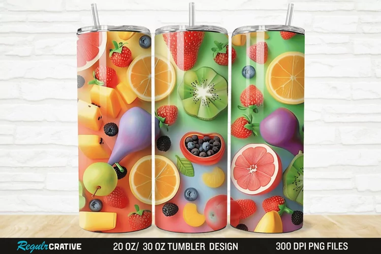 3D Fruit 20/30oz Skinny Tumbler