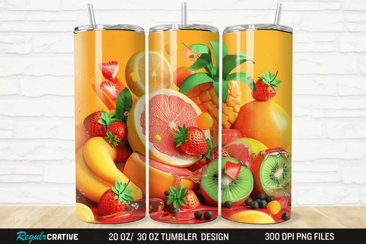 3D Fruit 20/30oz Skinny Tumbler