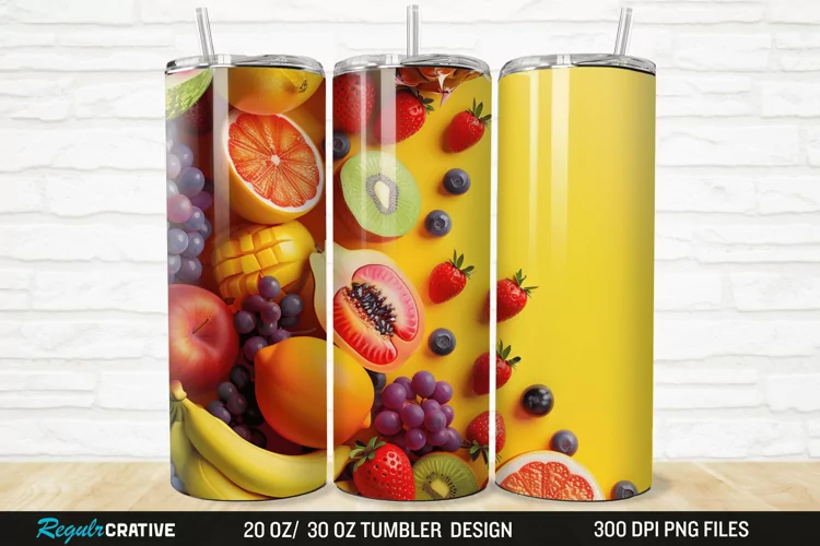 3D Fruit 20/30oz Skinny Tumbler
