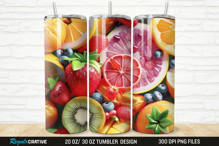 3D Fruit 20/30oz Skinny Tumbler
