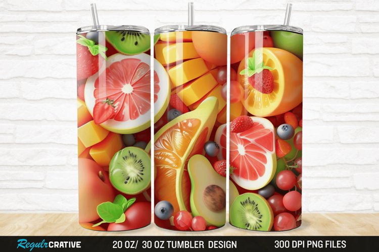 3D Fruit 20/30oz Skinny Tumbler example image 1