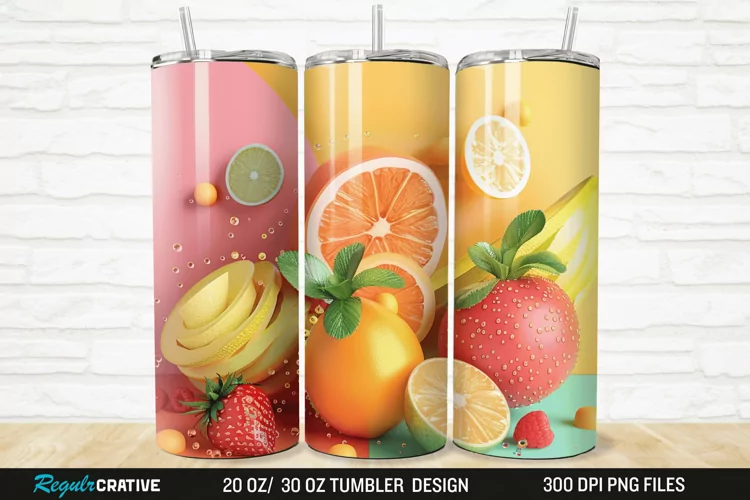 3D Fruit 20/30oz Skinny Tumbler