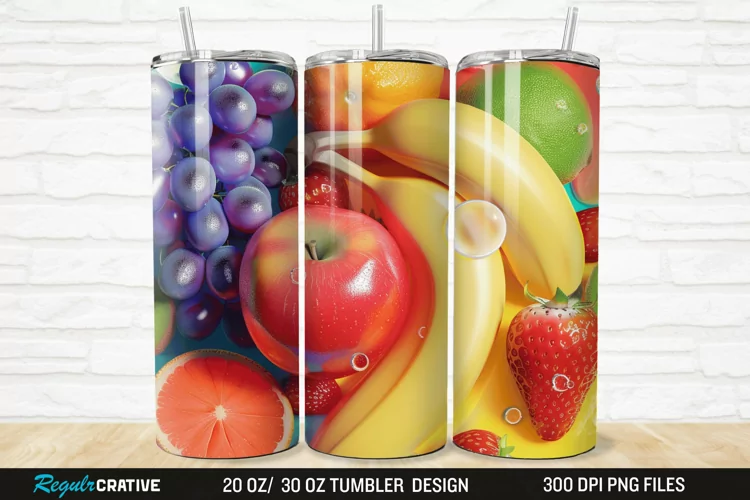 3D Fruit 20/30oz Skinny Tumbler