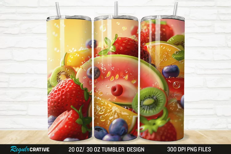 3D Fruit 20/30oz Skinny Tumbler