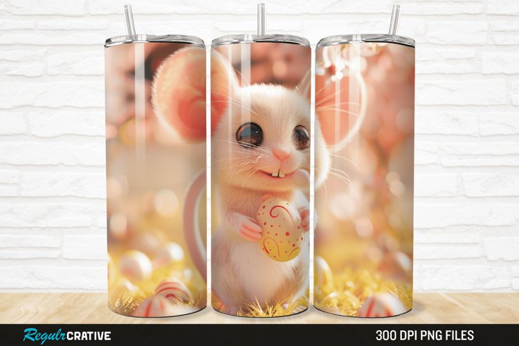 3D Funny Cute Mouse Easter 20/30oz Skinny Tumbler