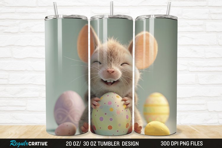 3D Funny Cute Mouse Easter 20/30oz Skinny Tumbler