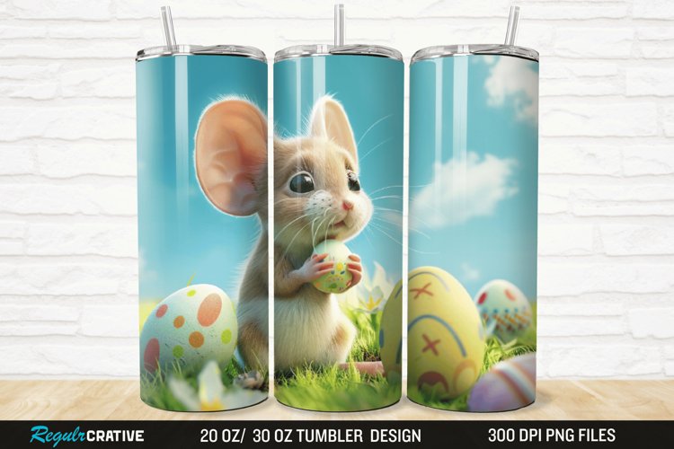 3D Funny Cute Mouse Easter 20/30oz Skinny Tumbler