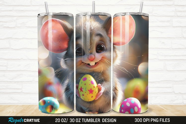 3D Funny Cute Mouse Easter 20/30oz Skinny Tumbler