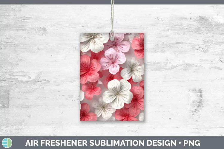 3D Geranium Air Freshener | Sublimation Car Freshener Design