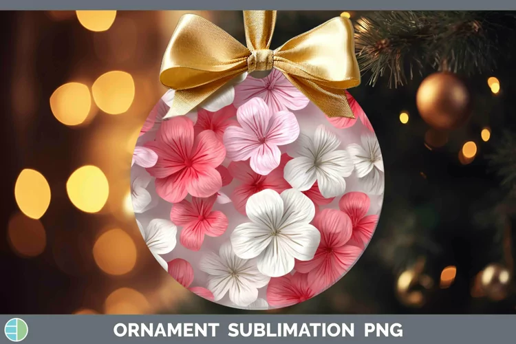 3D Geranium Ornament | Sublimation Bauble Designs