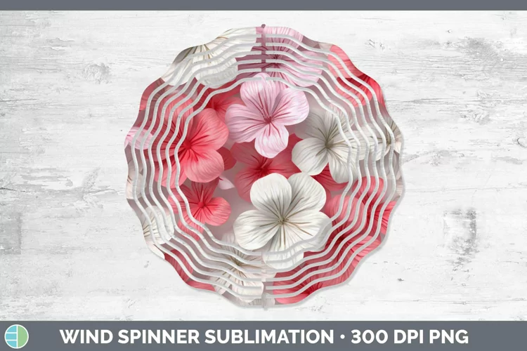3D Geranium Wind Spinner | Sublimation Spinner Designs