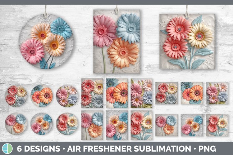 3D Gerbera Daisy Flowers Air Freshener Sublimation Car Fre