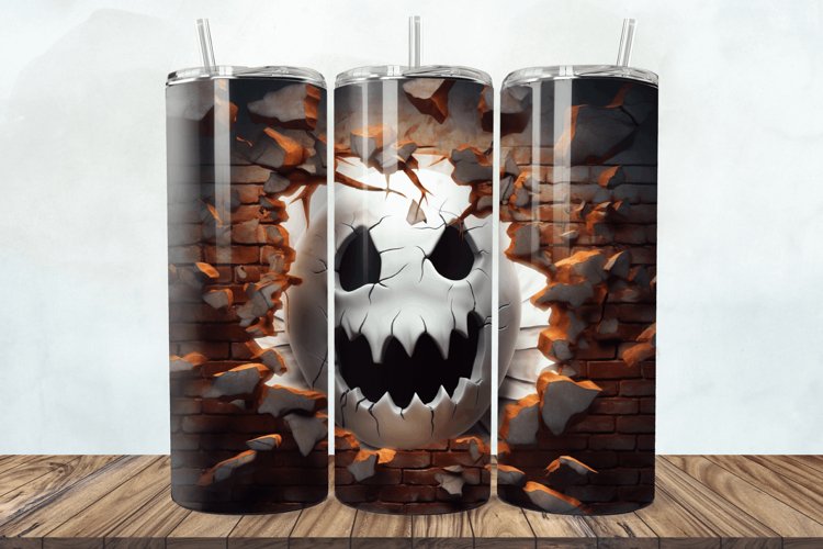 3D Halloween Ghost Cracked Hole 20oz/30oz Skinny Tumbler