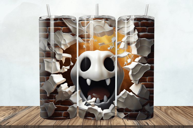 3D Halloween Ghost Cracked Hole 20oz/30oz Skinny Tumbler