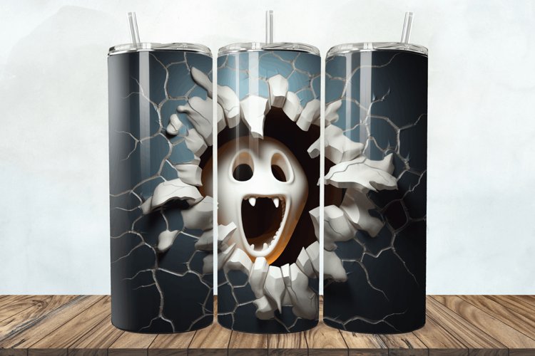 3D Halloween Ghost Cracked Hole 20oz/30oz Skinny Tumbler