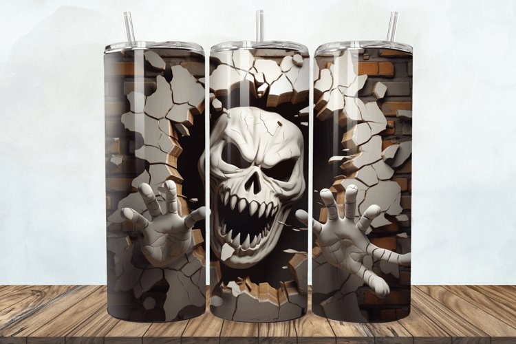 3D Halloween Ghost Cracked Hole 20oz/30oz Skinny Tumbler