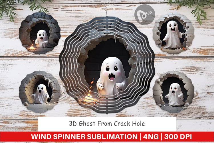 Wind Spinner 3D Ghost From Crack Hole