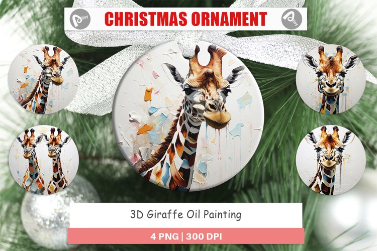 Christmas Ornaments 3D Giraffe Painting