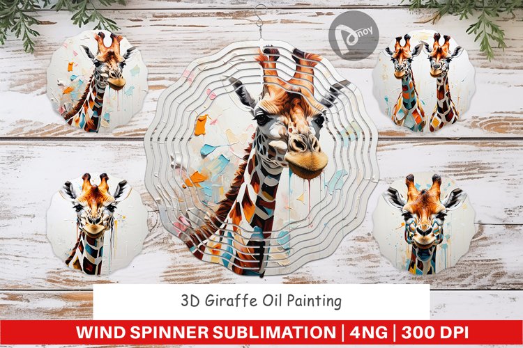 Wind Spinner 3D Giraffe Painting